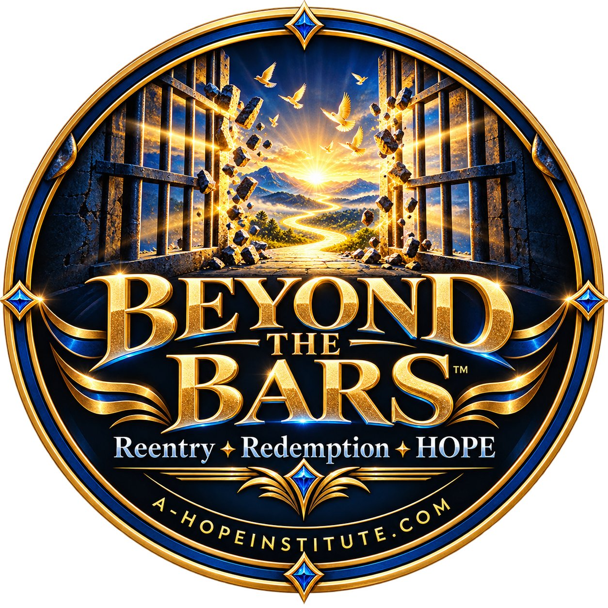 Beyond the Bars emblem illustrating hope and an open path beyond incarceration