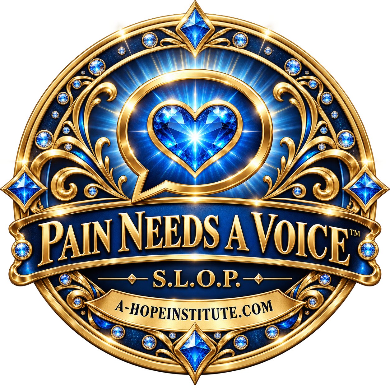 S.L.O.P. sticker — 'Pain Needs a Voice'